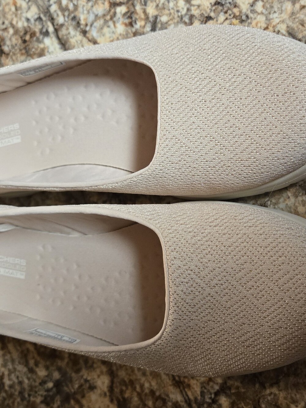 Skechers Goga Mat Women's Slip-On Flats in Light Beige - Picture 3 of 7